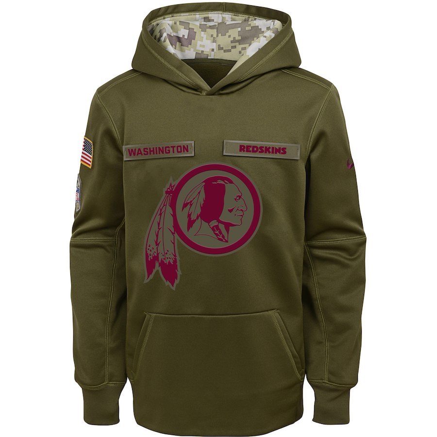 Washington Redskins Nike Youth Salute to Service Pullover Performance Hoodie Green->youth nfl jersey->Youth Jersey